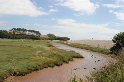 river estuary at Budleigh Salterton