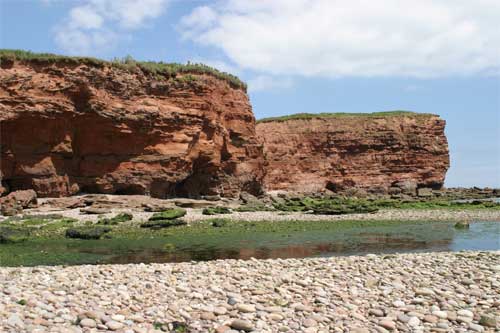 red cliffs at Budleigh Salterton